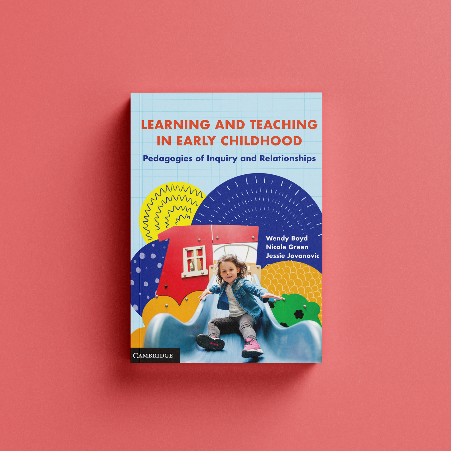 Book cover image showing an excited little girl going down a slide with circular backgrounds behind her.